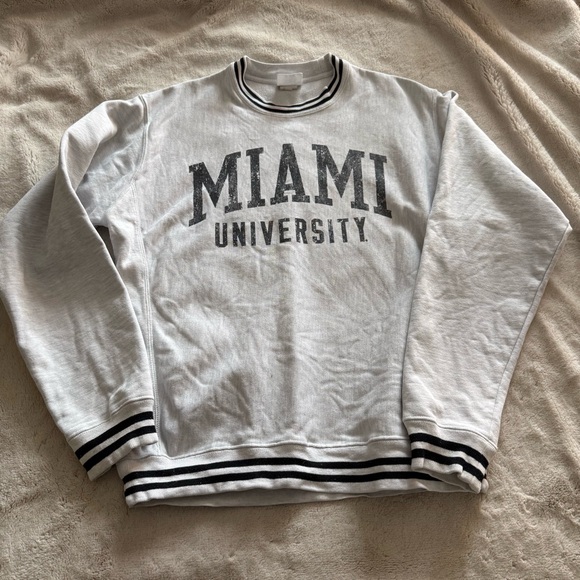 Champion Other - Miami University heather gray blue stripe long sleeve oversized Sweater cotton M